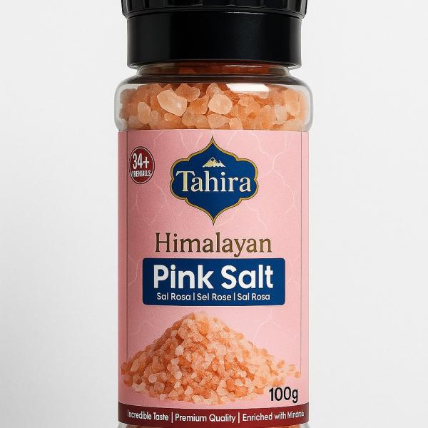Tahira Himalayan Pink Salt Grinder – 100g | Premium Mineral-Rich Rock Salt